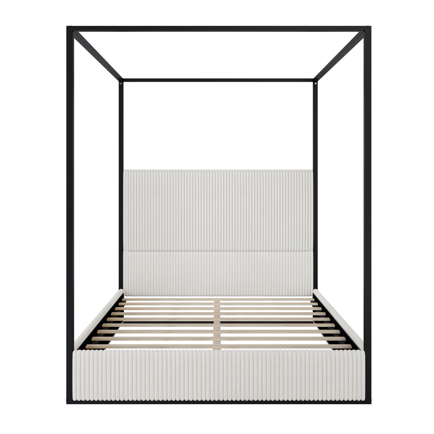 Canopy Bed With Tall Upholstered Headboard And 4 Poster