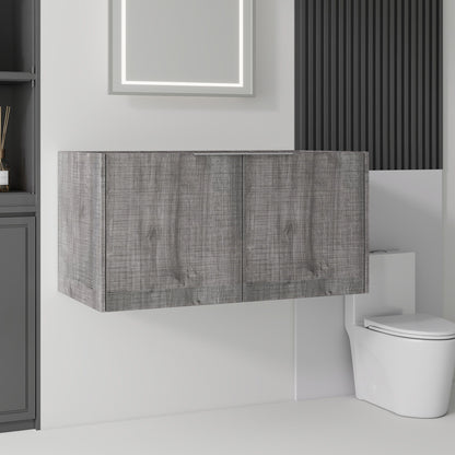 Floating Bathroom Vanity Cabinet With Soft Close Double Doors, Spacious Interior Storage, Wall Mounted, Cabinet Only
