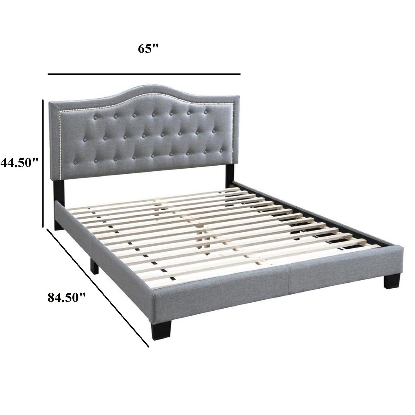 European Style Bed, Button Tufted Headboard