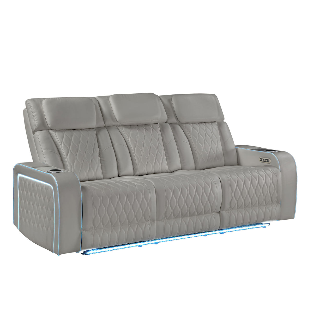 Electra - Power Reclining Sofa With Power Headrests, Drop Down Table, Reading Light, Massage, LED Lighting And USB Control