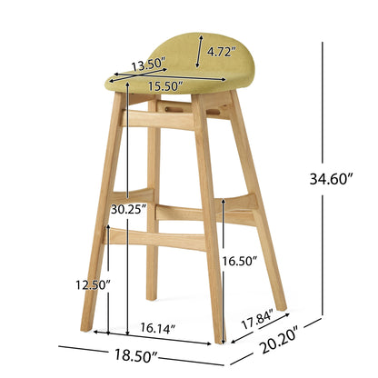 Contemporary Bar Stool With Stylish Seat And Small Backrest
