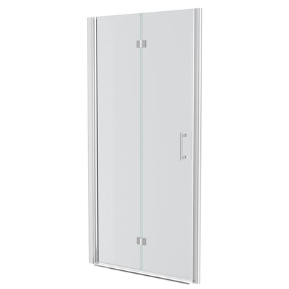 Frameless Bi Fold Shower Door With Tempered Glass - Chrome