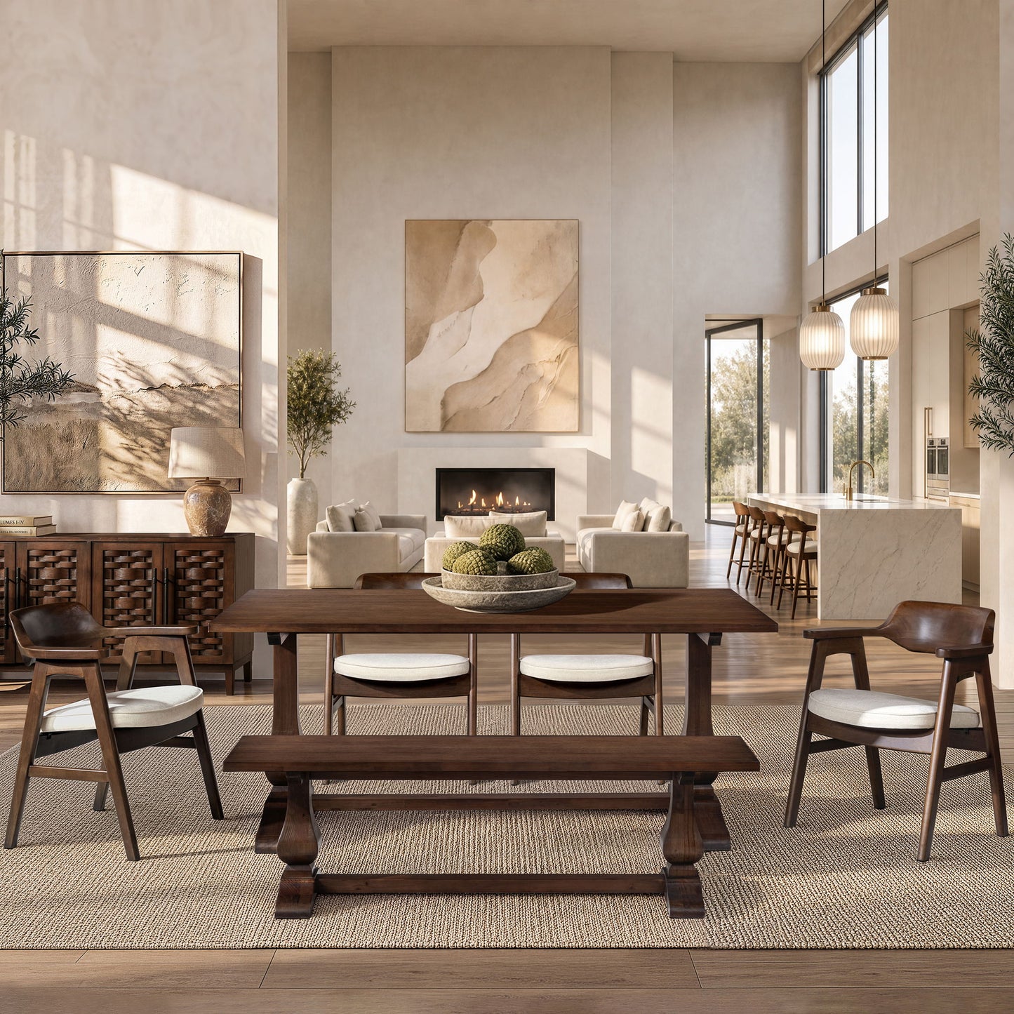 Whitmore - Trestle Dining Table - Dark Brown