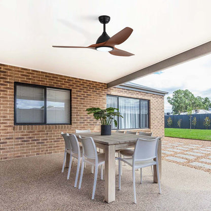 52" Smart Ceiling Fan, Dimmable 3 Color LED Light, Remote Control, Quiet Reversible DC Motor