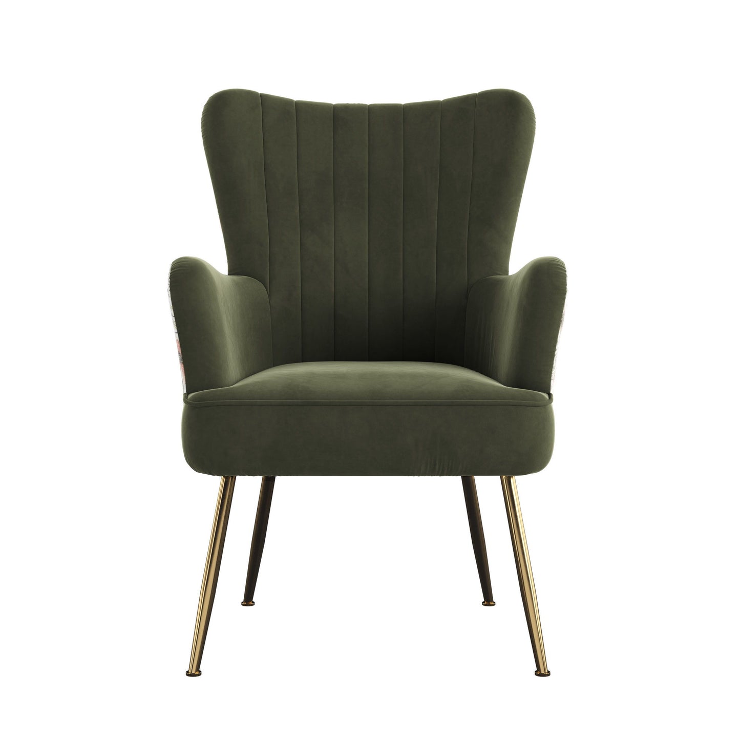 Accent Chair With Unique Print Fabric - Green