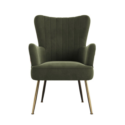 Accent Chair With Unique Print Fabric - Green