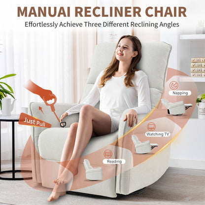 270° Power Swivel Rocker Glider Recliner Chair With USB Ports