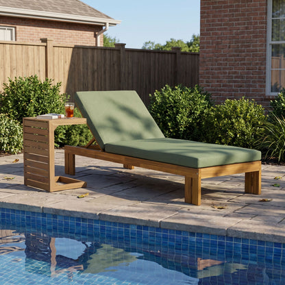 Outdoor Chaise Lounge Set & Side Table, 5 Position Adjustable Patio Recliner