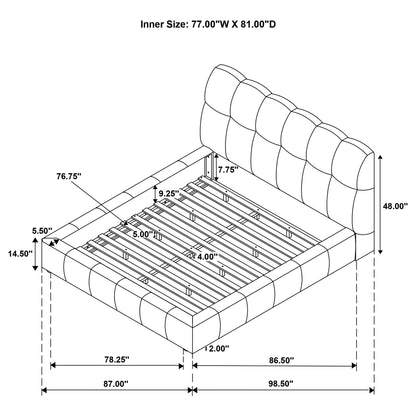 Branson - Platform Bed With Tufted Headboard