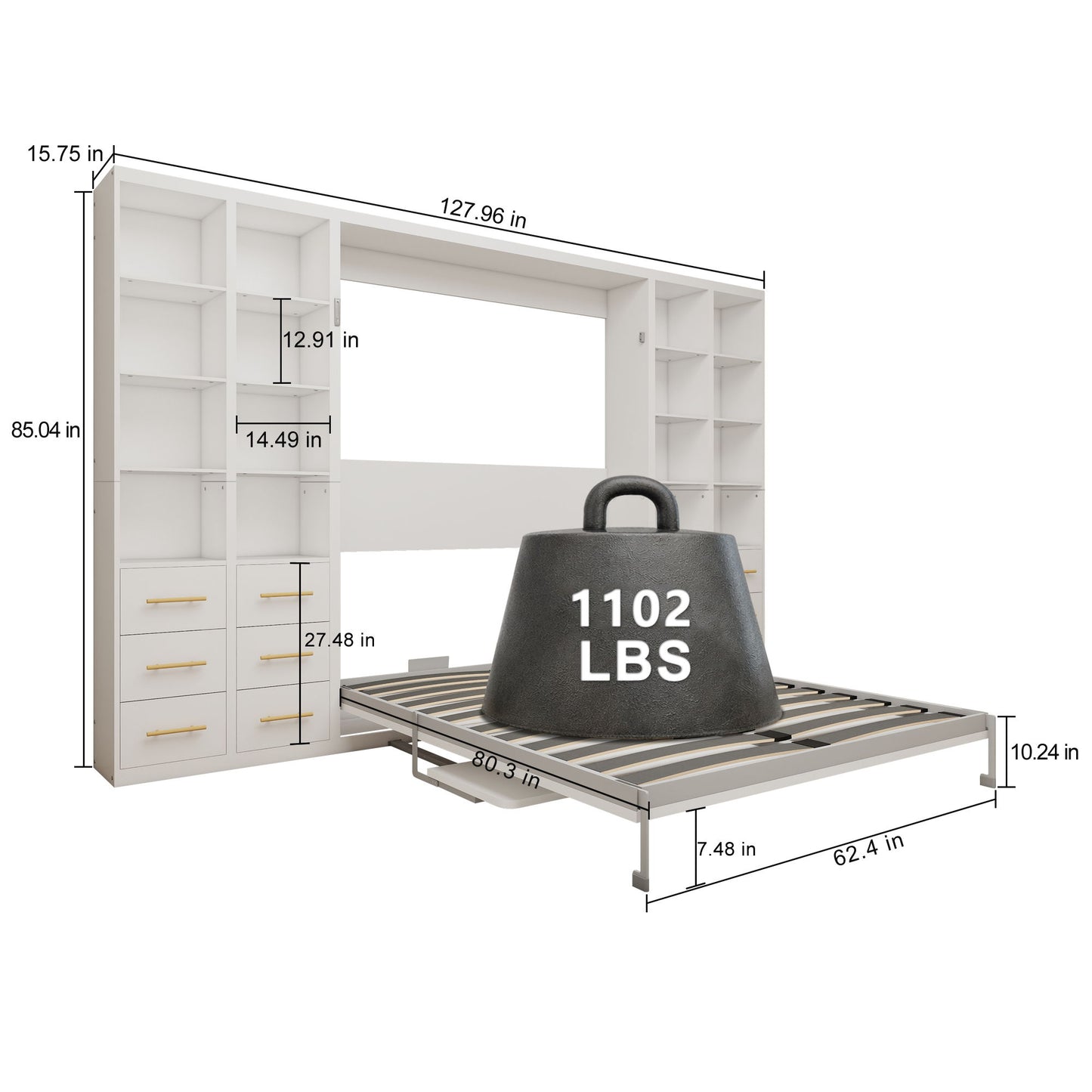 Multifunctional Vertical Murphy Wall Bed