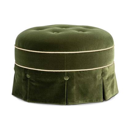 Maribel - Round Accent Ottoman - Olive Green