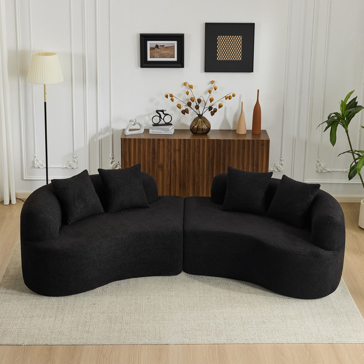 Curved 4 Seater Full Compression Sponge Sofa