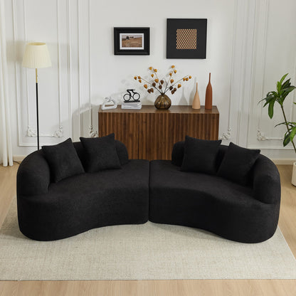Curved 4 Seater Full Compression Sponge Sofa