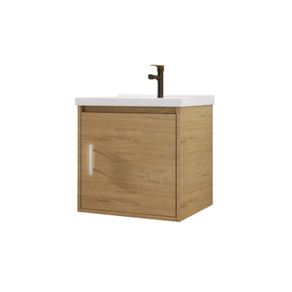 Floating Bathroom Vanity Combo, Wall Mounted Cabinet With Sink & Soft Close Doors For Small Bathrooms