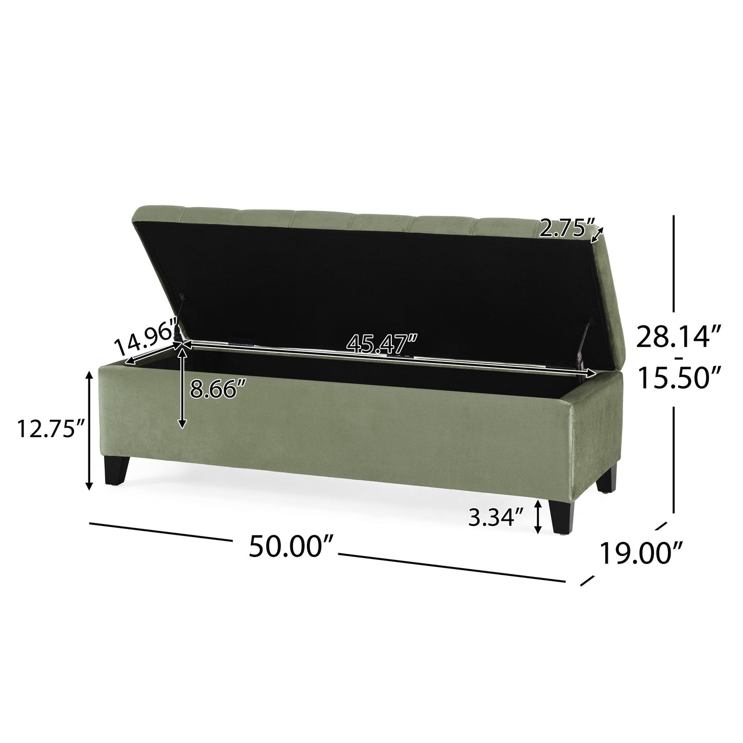 Wendover - Elegant Tufted Storage Bench With Lift-Up Top And Birch Wood Legs