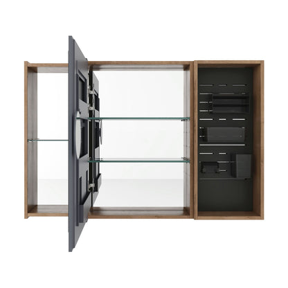Wall Mounted Bathroom Cabinet, Adjustable Shelves Storage Cabinet - Imitative Oak