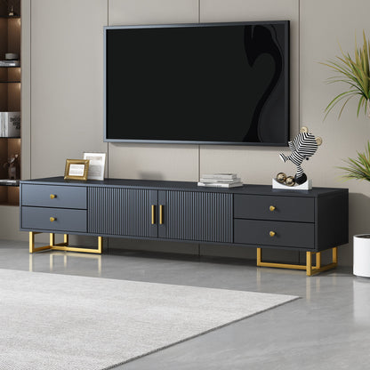TV Media Console Table, TV Stand With Storage For Living Room - Black