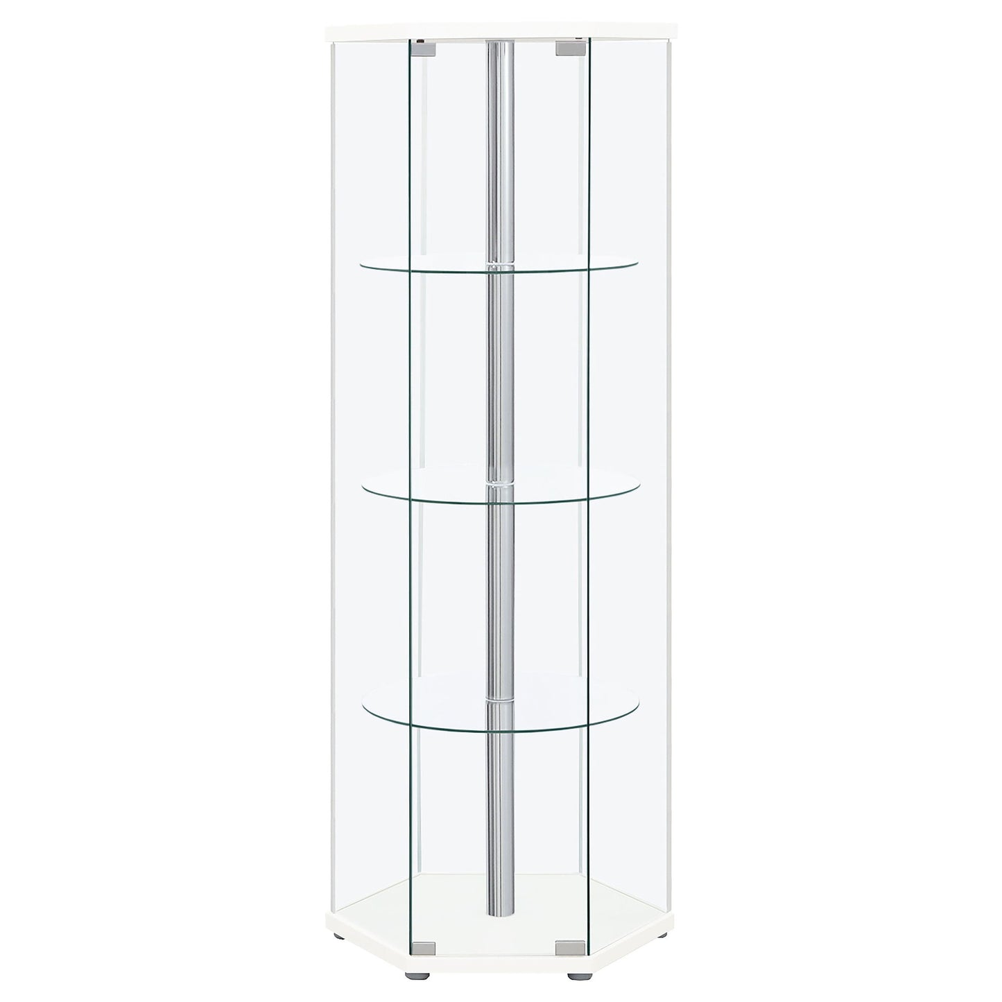 Tenley - 4 Shelf Curio Cabinet With Hexagonal Design