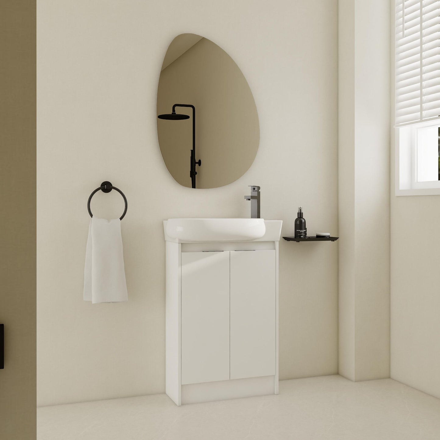 Freestanding Bathroom Vanity & Sink, Soft Close Doors