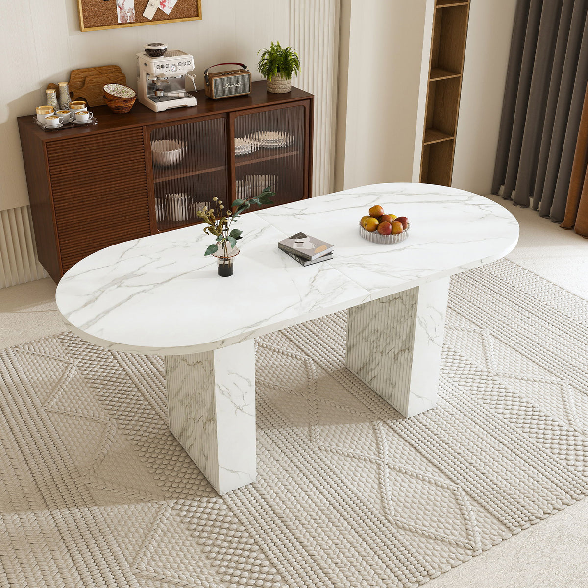 Modern Farmhouse Oval Dining Table With Slim Base