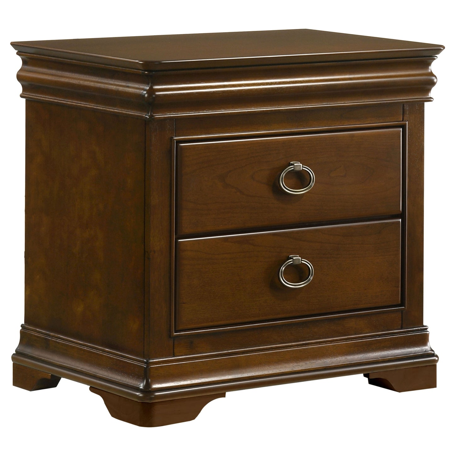 Leonide - 2 Drawer Nightstand With USB Charging And Hidden Storage - Cherry