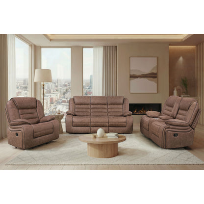 Lucius - Console Reclining Loveseat With Manual Recline - Brown