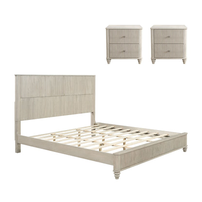 3 Piece Bedroom Set With Bed And 2 Nightstands