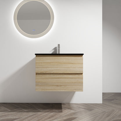 Wall Mounted Bathroom Vanity With Sink, 2 Soft Close Drawers