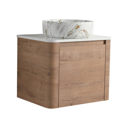 Wall Mounted Bathroom Vanity With Art Sink, 1 Soft Close Door