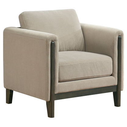 Fisher - Upholstered Panel Arm Accent Chair - Taupe