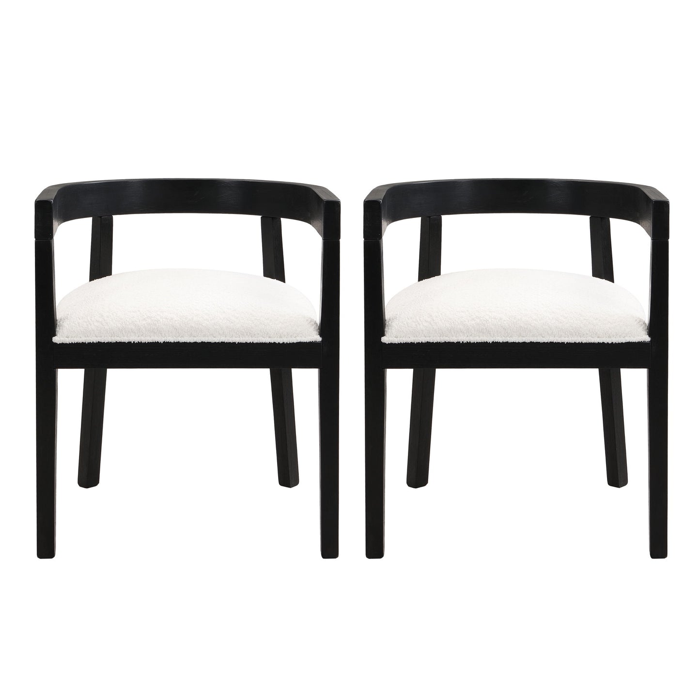 Elegant 7 Piece Dining Set With Cushioned Seats - Beige / Black