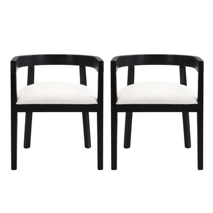 Elegant 7 Piece Dining Set With Cushioned Seats - Beige / Black