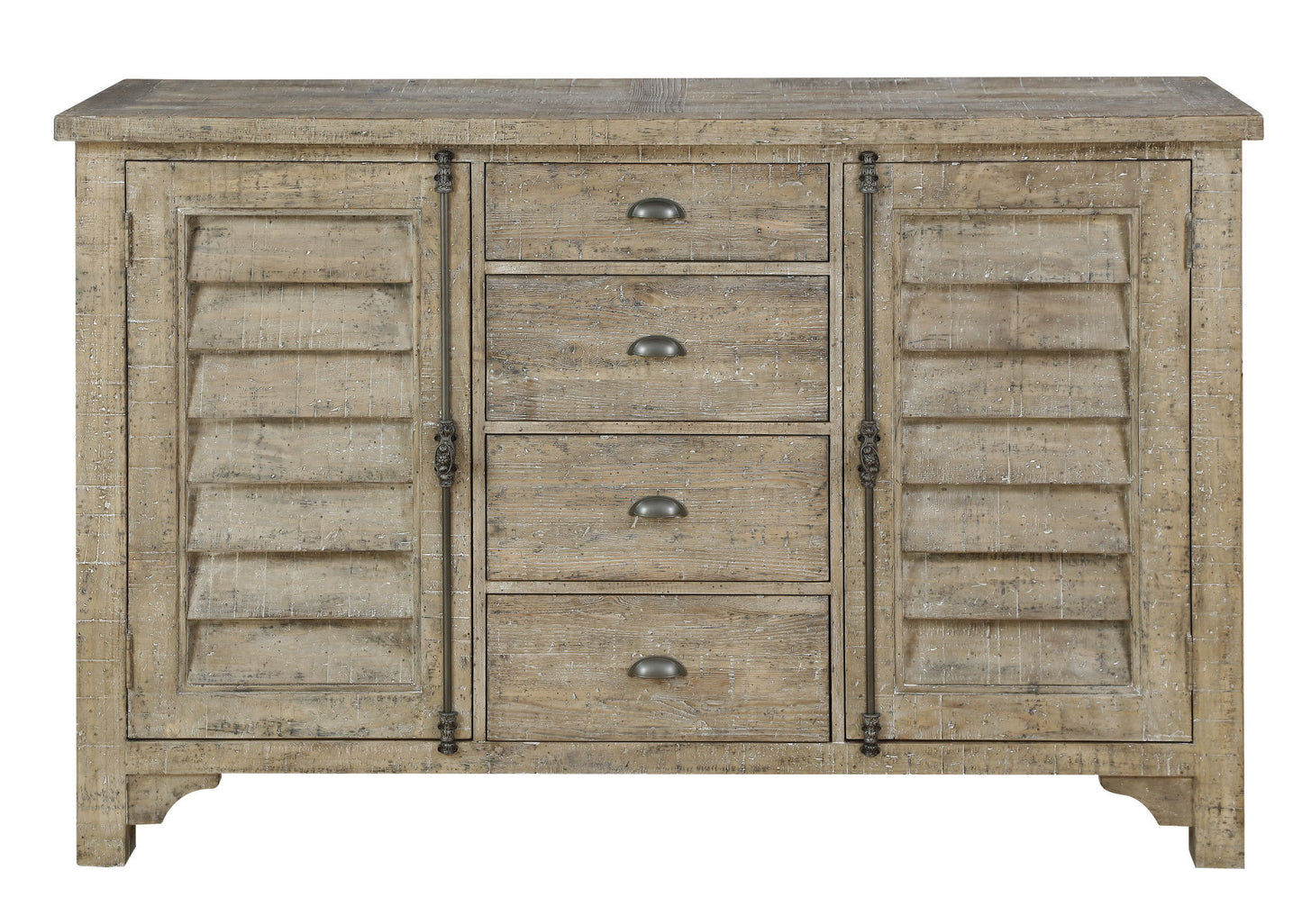 Louvred Door Buffet - Taupe