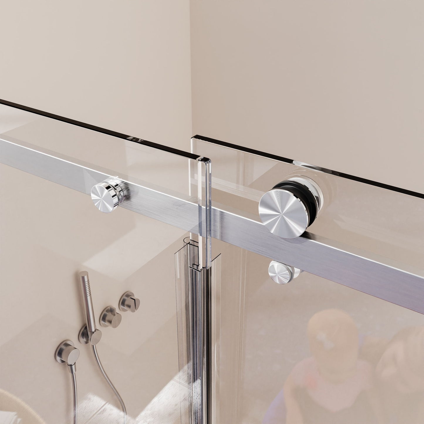 Frameless Single Sliding Shower Door, Sgcc Tempered Glass, Reversible
