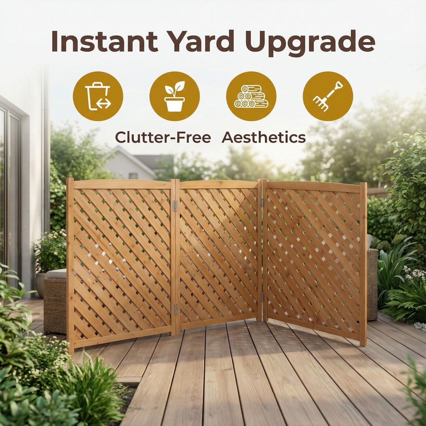 Outdoor 3 Panel Air Conditioner Fence Screen