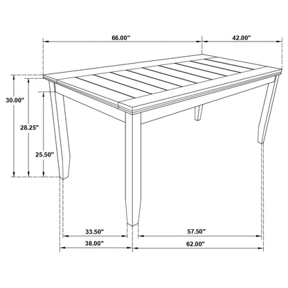 Dexter - Rectangular Plank Top Dining Table - Dark Gray
