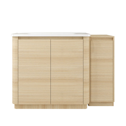 Freestanding Bathroom Vanity With Sink, 1 Small Storage Cabinet, Soft Close Door