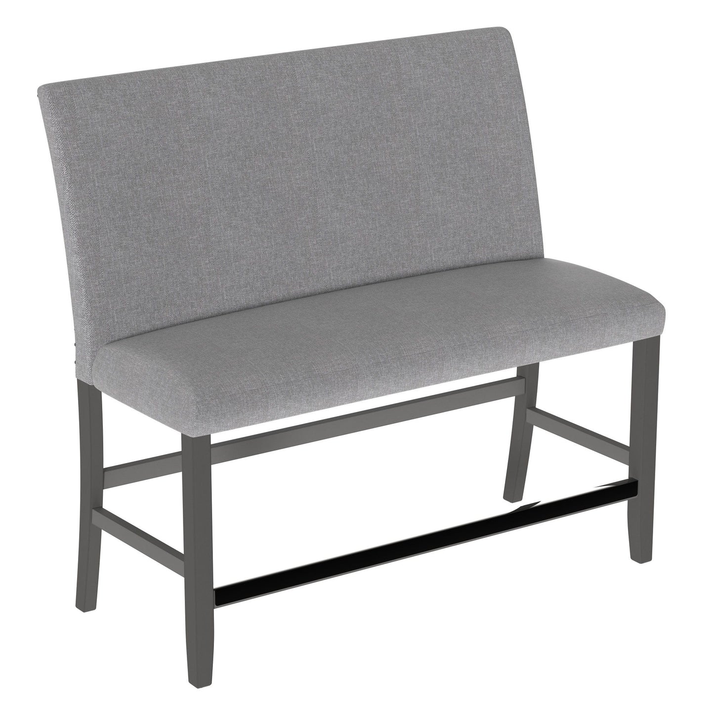 Upholstered Bench With Back - Gray