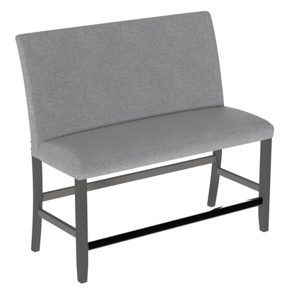 Upholstered Bench With Back - Gray