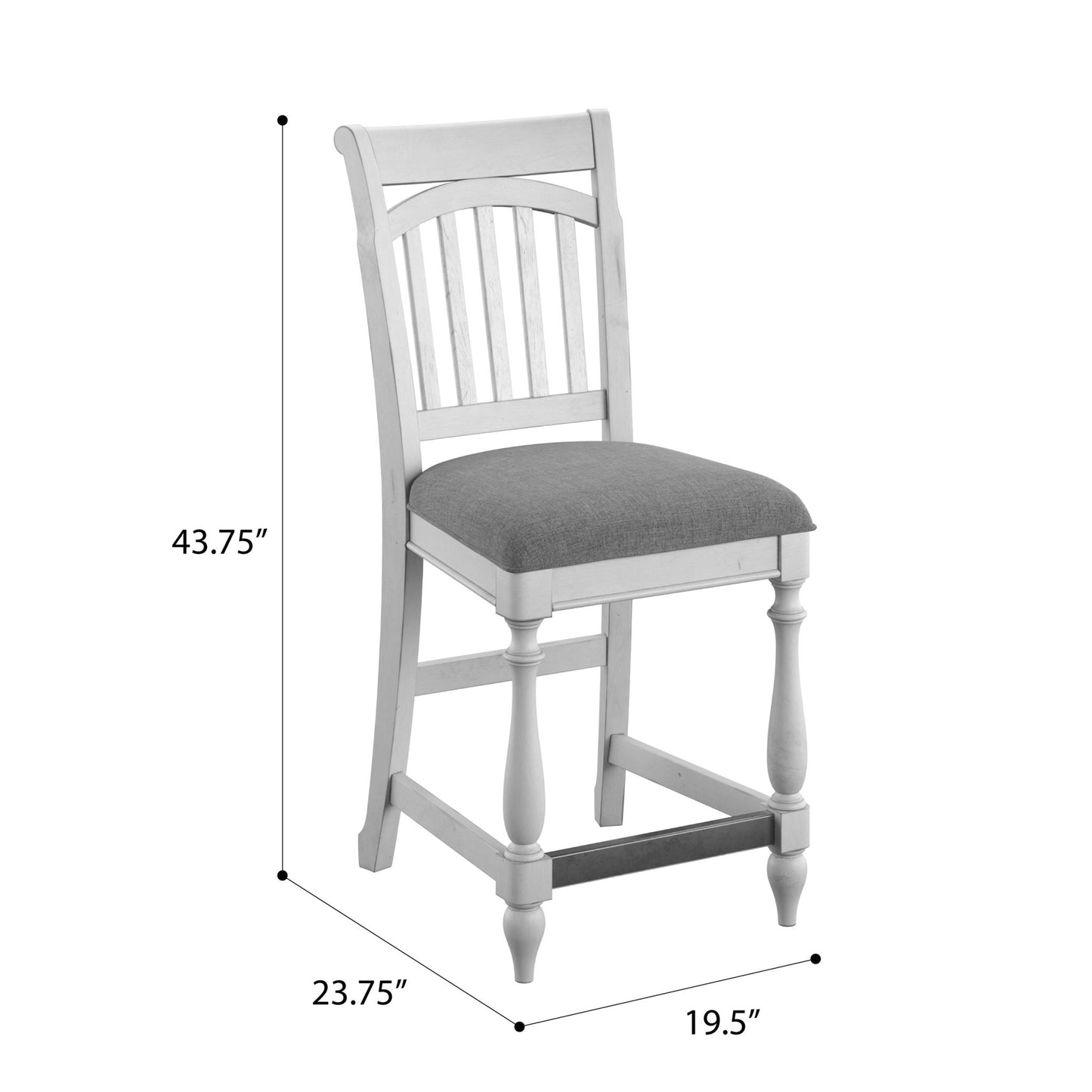 Slat Back Barstools (Set of 2) - Gray