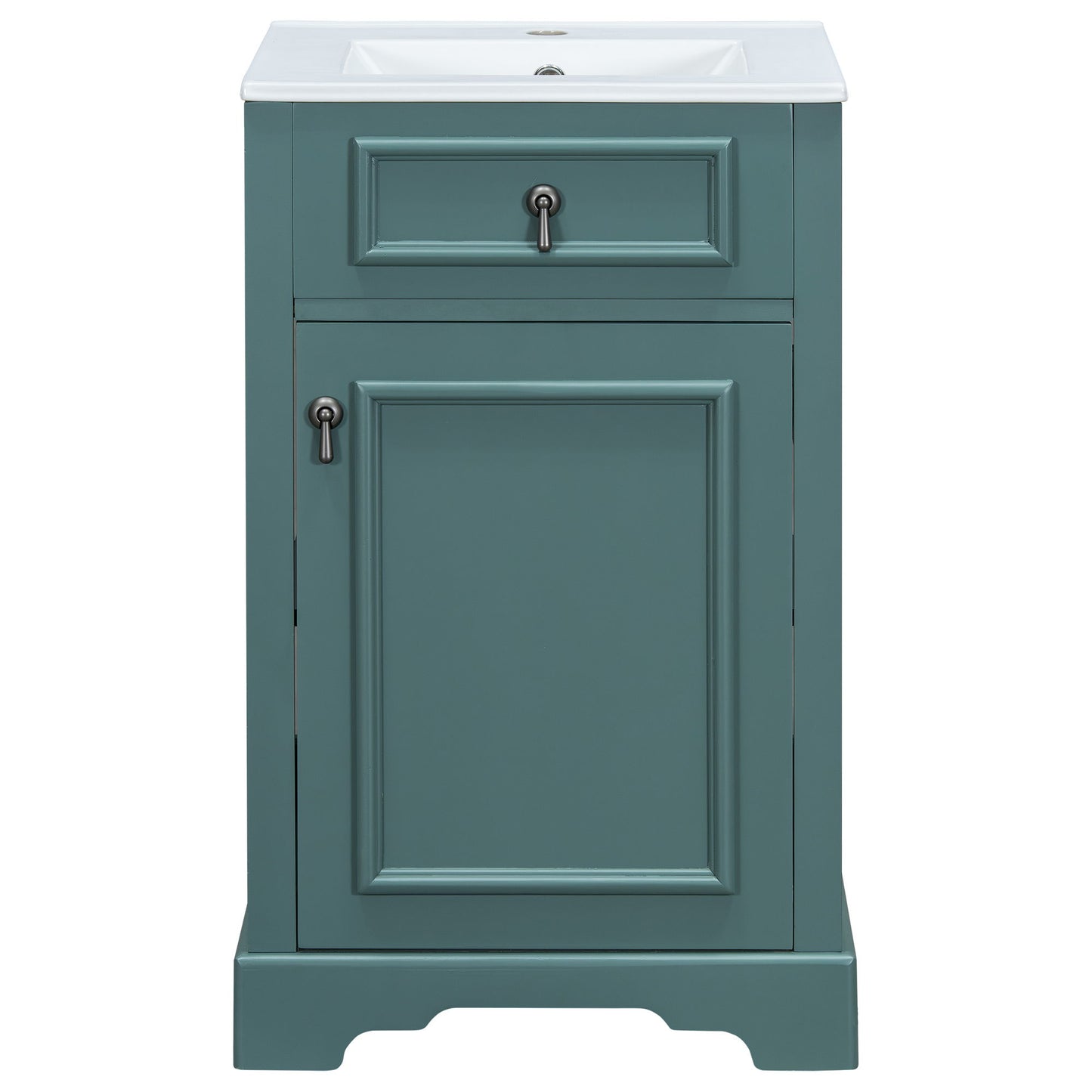 Elegant Bathroom Vanity With Ceramic Sink, Soft Close Door, Adjustable Shelf