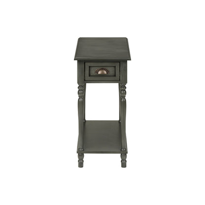 Accent Side Table, 2 Tier, Storage Drawer, Stylish Traditional Design