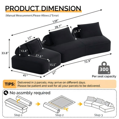 Modern Luxury Oversized Modular Sectional Sofa Set