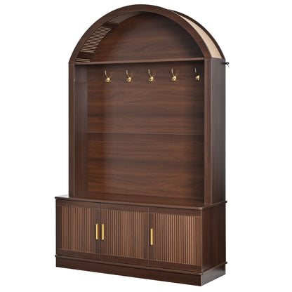 Arched Top Hall Tree With 5 Hooks