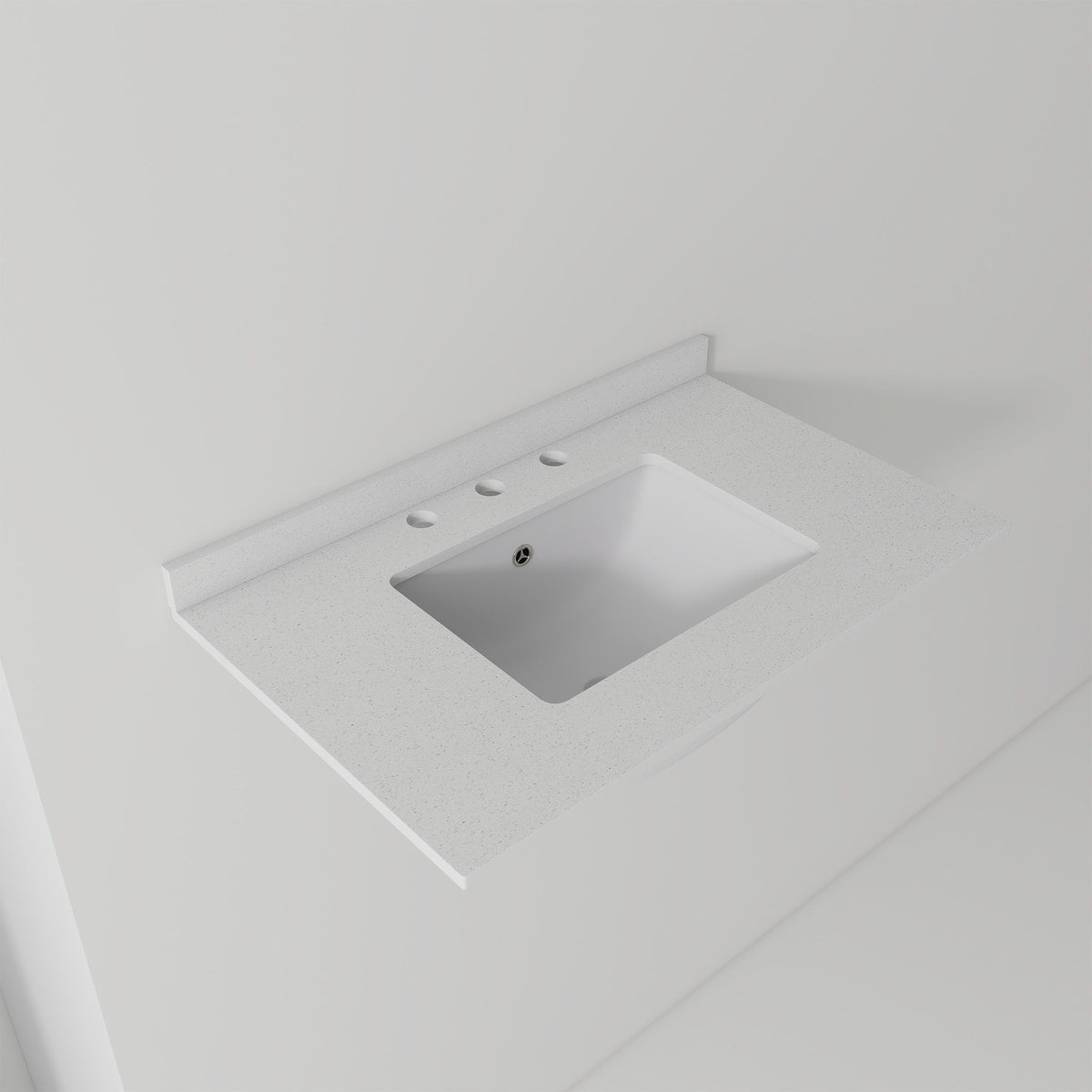Basin Sink, 0.6" Ultra Thin Profile, Triple Faucet Holes