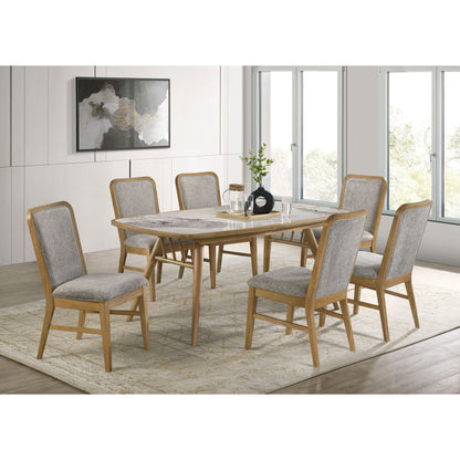 Teleli - 7 Piece Dining Set - Natural / Gray