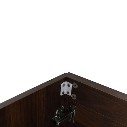 18" Wall Mounted Bathroom Vanity With Sink, Compact Vanity For Small Bathrooms - California Walnut