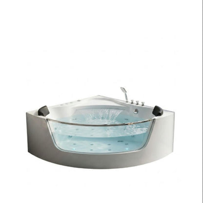 Revive - Massage Bathtub With 1.5 Hp Whirlpool Massage, Hidden Waterfall, LED Bubble Jets And Glass Accent - White
