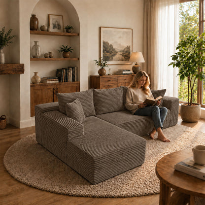 Modern L-Shaped Sectional Sofa With Left Facing Chaise