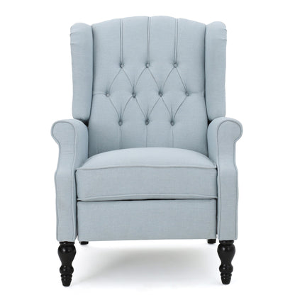 Armchair Recliner With Pushback Mechanism And Wingback Design